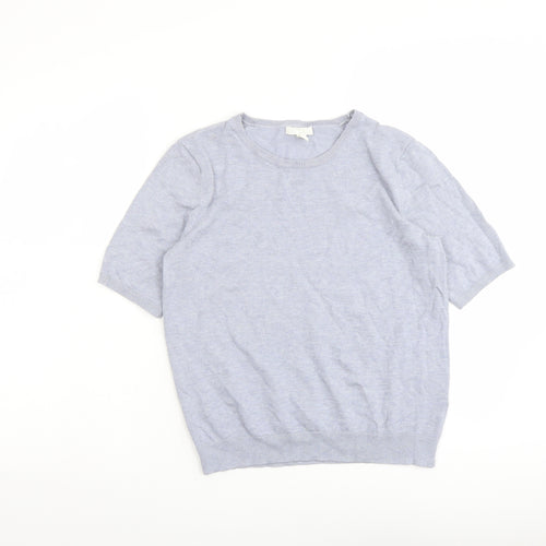 H&M Womens Blue Round Neck Viscose Pullover Jumper Size M