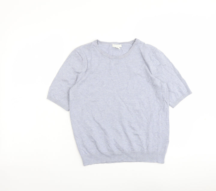 H&M Womens Blue Round Neck Viscose Pullover Jumper Size M