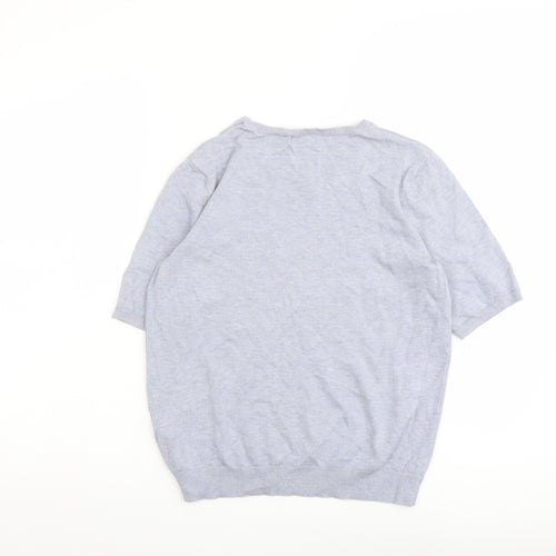 H&M Womens Blue Round Neck Viscose Pullover Jumper Size M