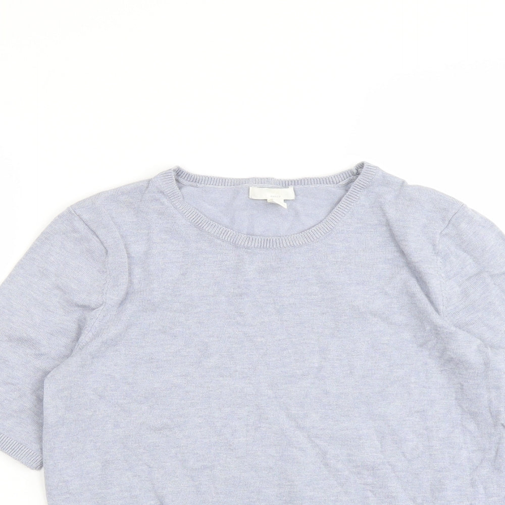 H&M Womens Blue Round Neck Viscose Pullover Jumper Size M
