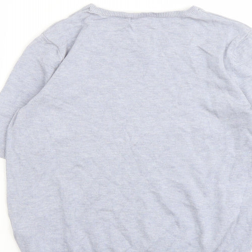 H&M Womens Blue Round Neck Viscose Pullover Jumper Size M