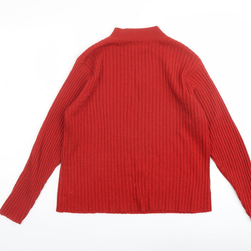 Emerco Womens Red High Neck Acrylic Pullover Jumper Size 8