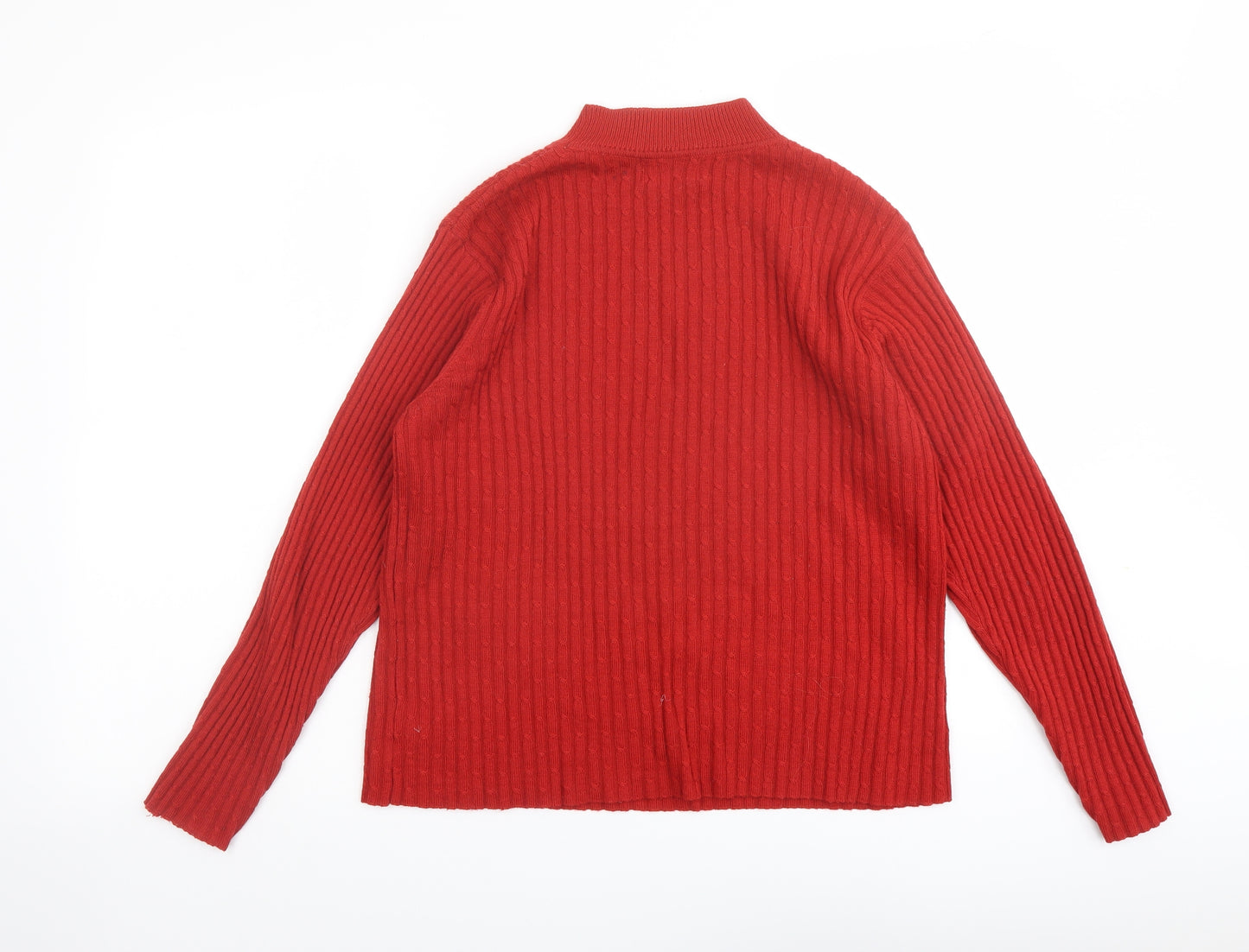 Emerco Womens Red High Neck Acrylic Pullover Jumper Size 8