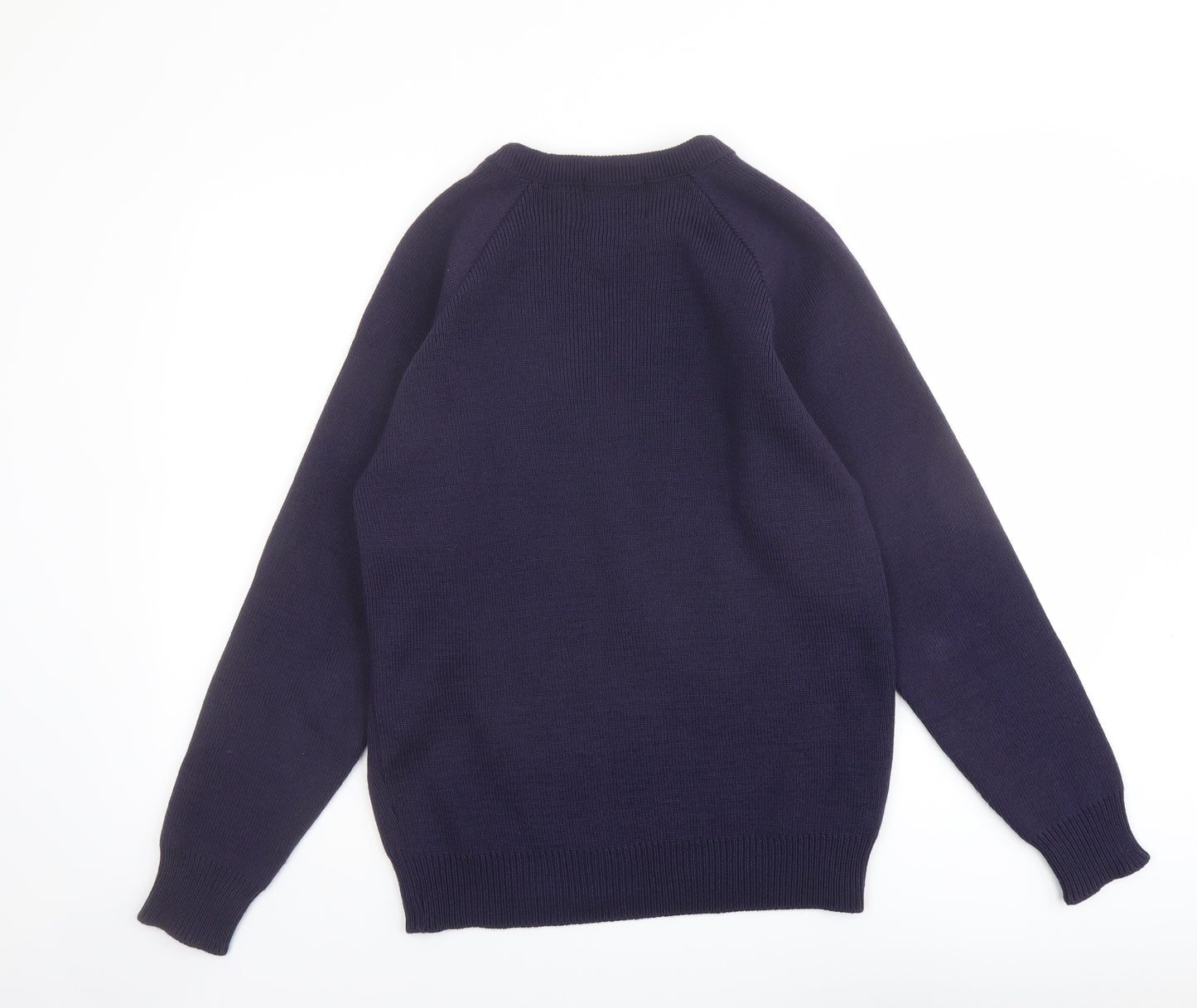 MKI MIYUKI ZOKU Mens Blue Round Neck Acrylic Pullover Jumper Size S Long Sleeve