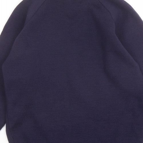 MKI MIYUKI ZOKU Mens Blue Round Neck Acrylic Pullover Jumper Size S Long Sleeve