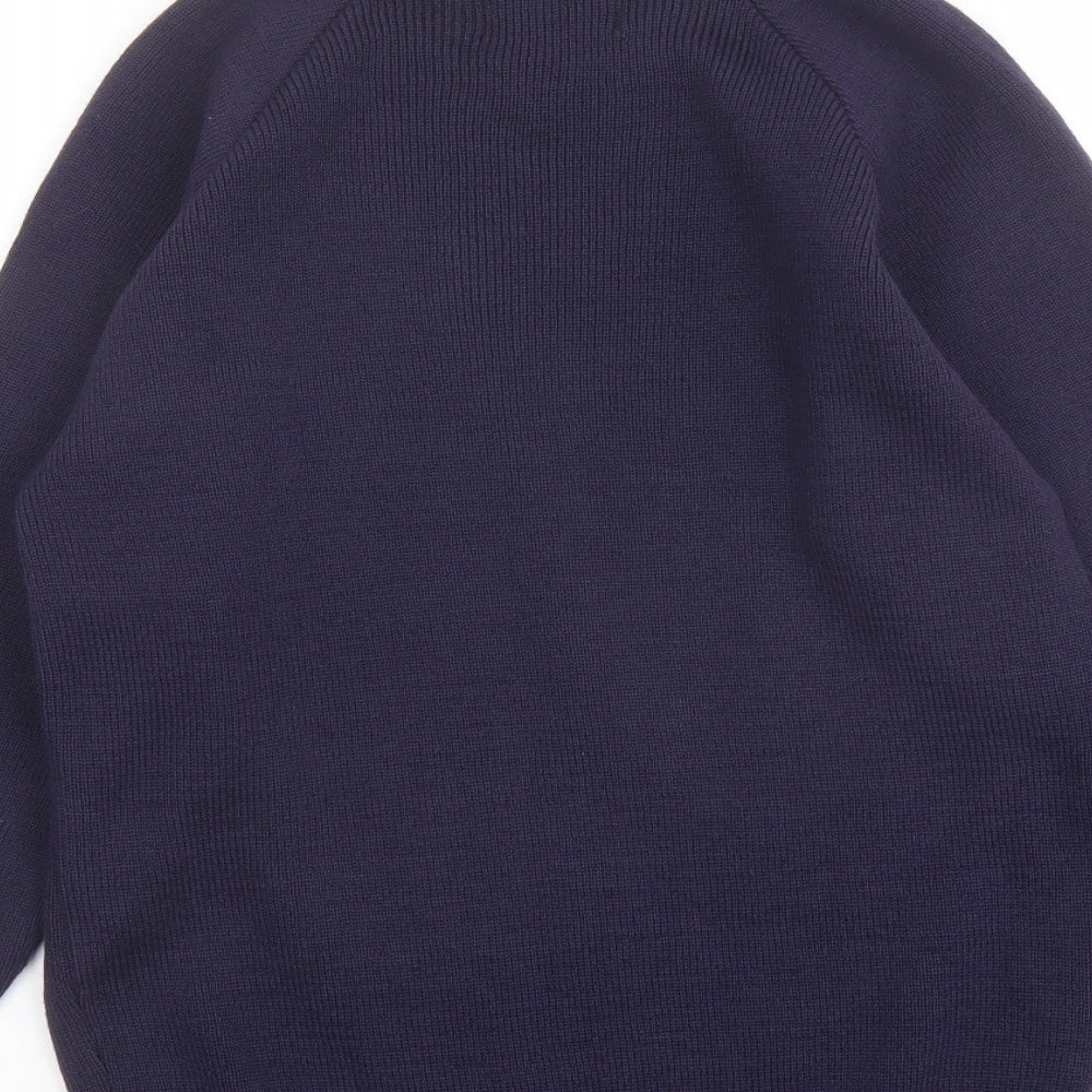 MKI MIYUKI ZOKU Mens Blue Round Neck Acrylic Pullover Jumper Size S Long Sleeve