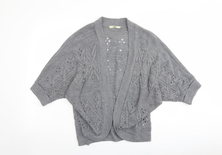 Oasis Womens Grey V-Neck Acrylic Cardigan Jumper Size XS