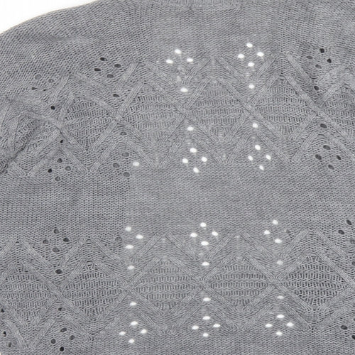 Oasis Womens Grey V-Neck Acrylic Cardigan Jumper Size XS
