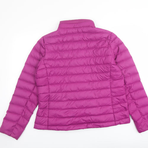 Marks and Spencer Womens Purple Quilted Jacket Size 16 Zip