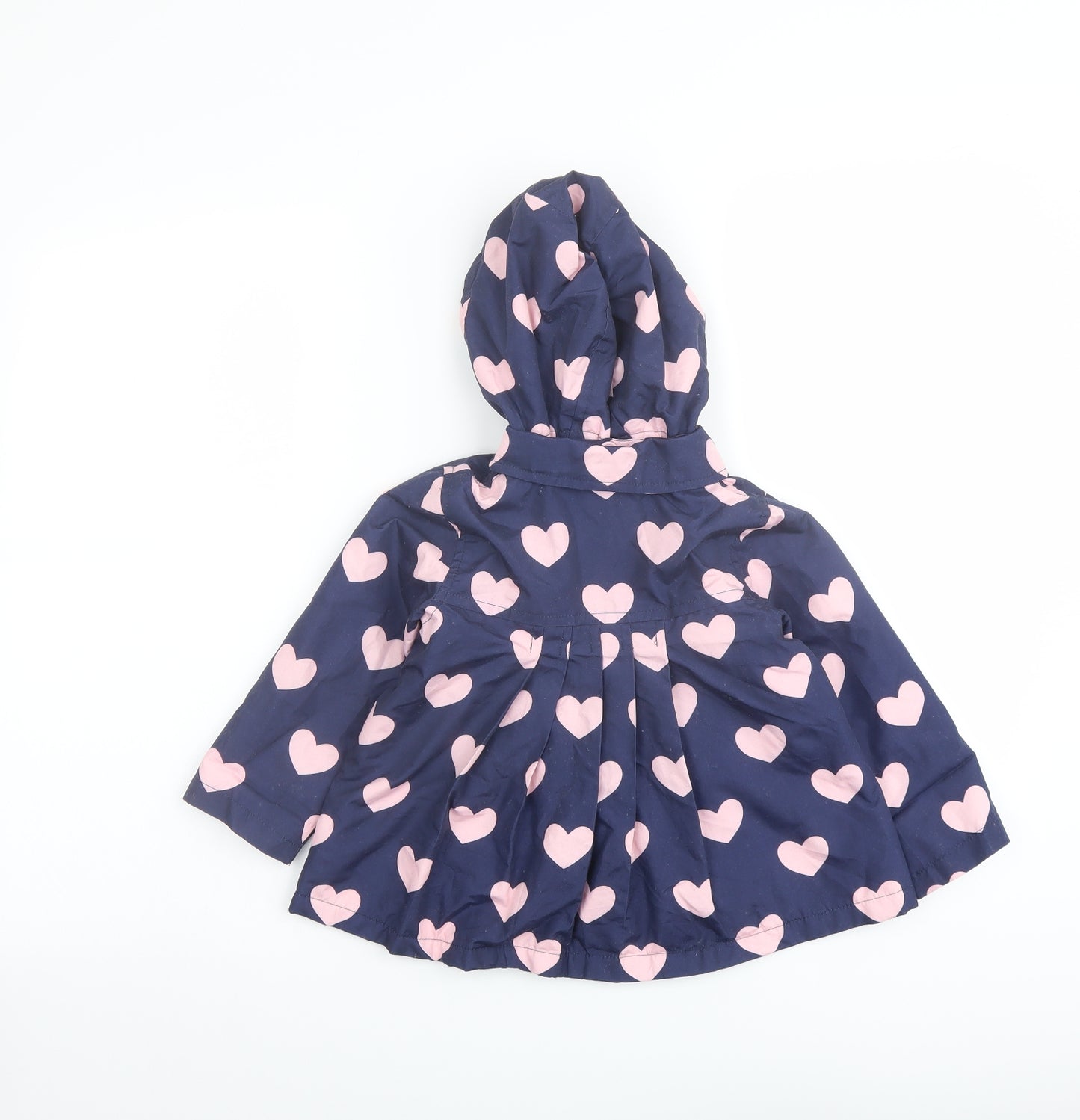 Mini Club Girls Blue Geometric Rain Coat Coat Size 2 Years Zip