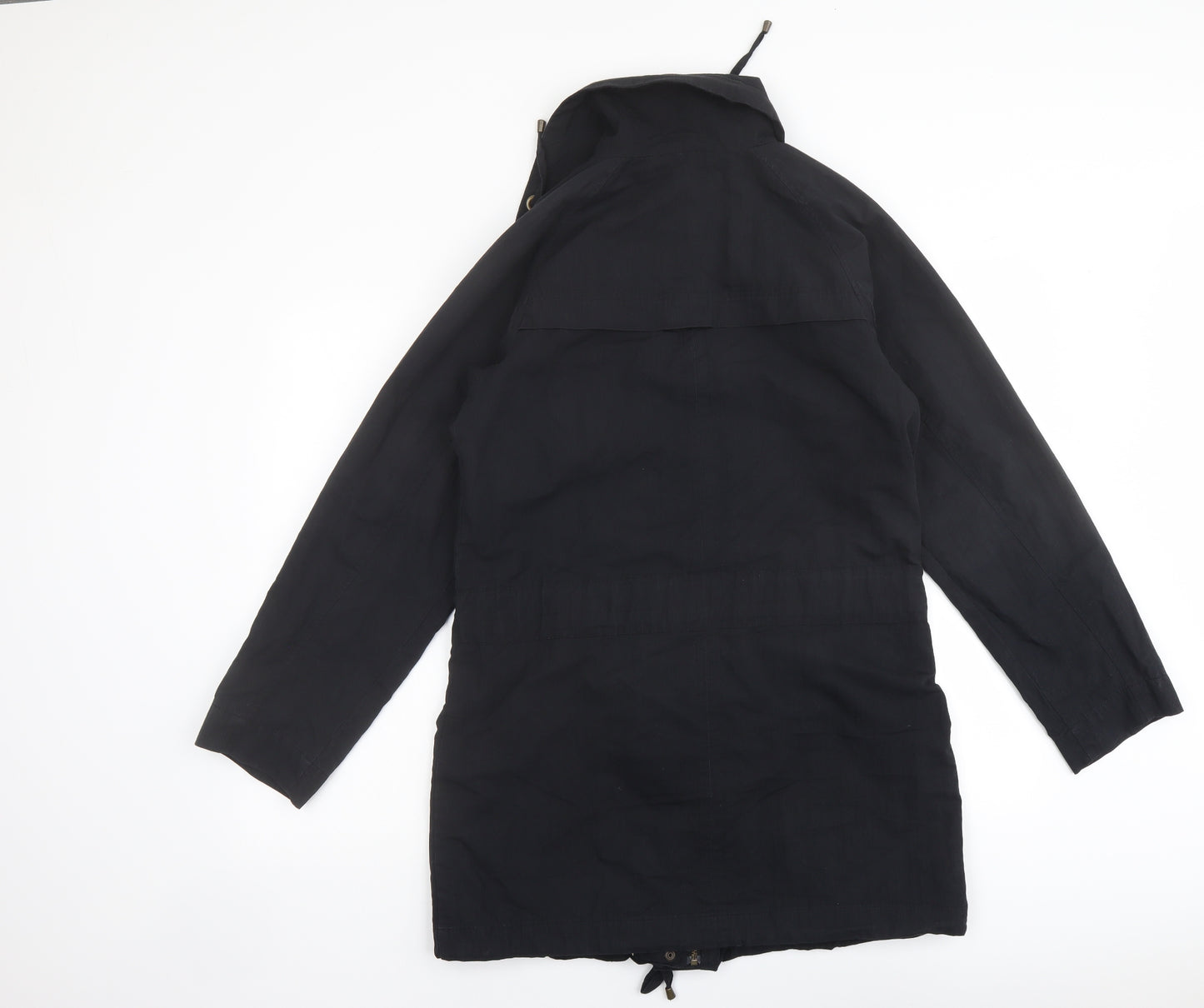 Monsoon Womens Black Overcoat Coat Size 12 Zip