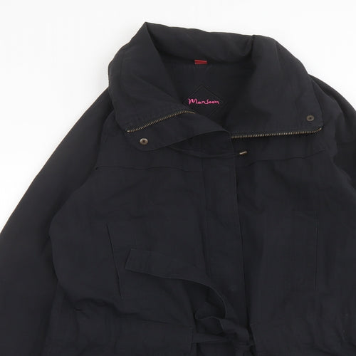 Monsoon Womens Black Overcoat Coat Size 12 Zip