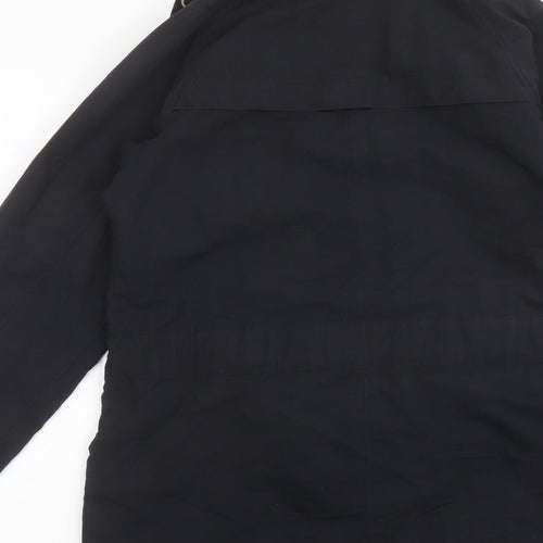 Monsoon Womens Black Overcoat Coat Size 12 Zip