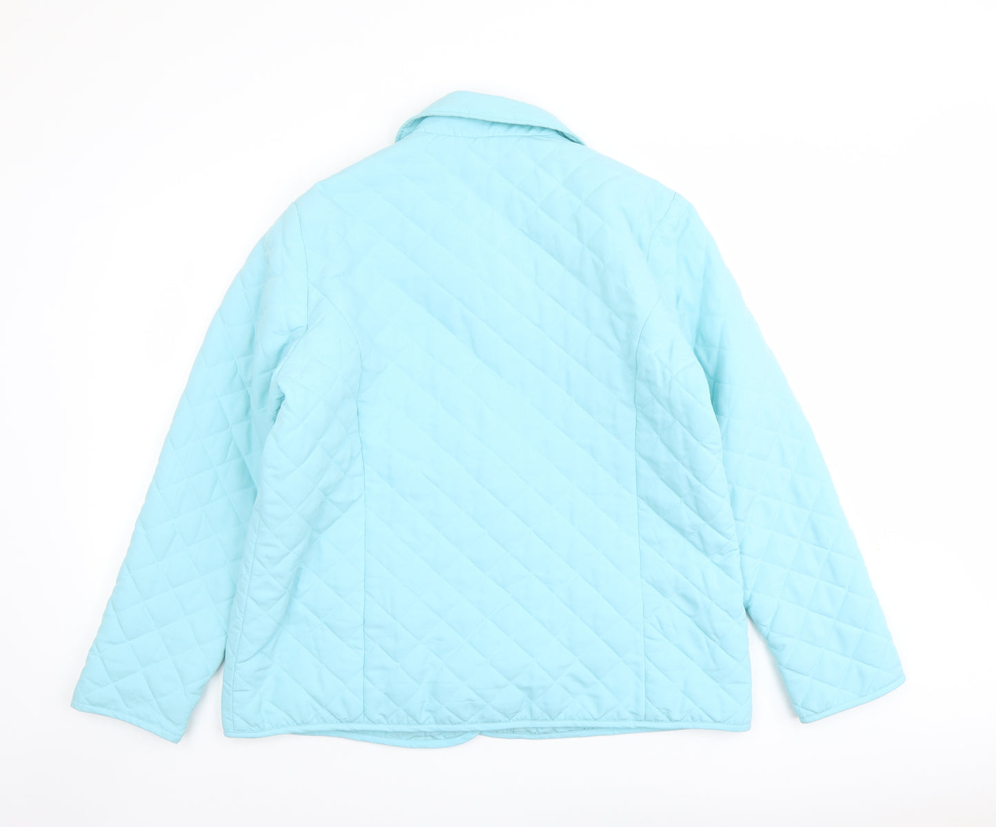 Weekend Ideas Womens Blue Quilted Jacket Size 16 Button