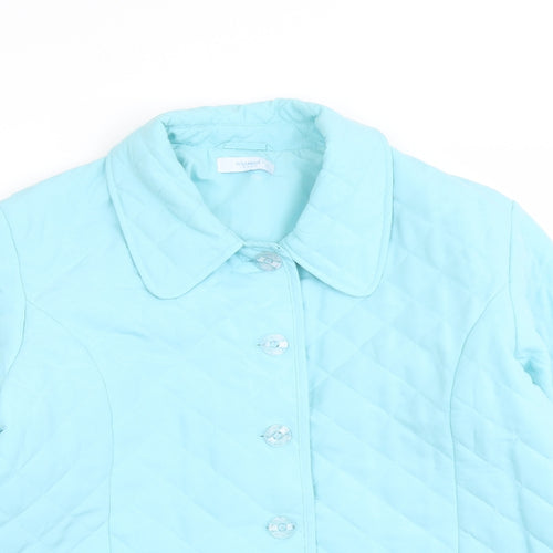 Weekend Ideas Womens Blue Quilted Jacket Size 16 Button