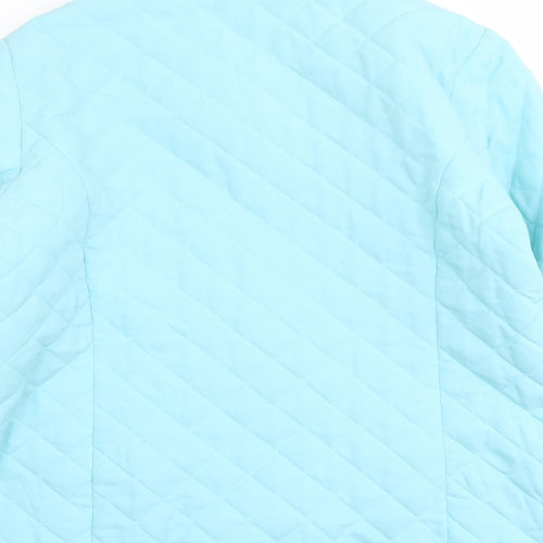 Weekend Ideas Womens Blue Quilted Jacket Size 16 Button