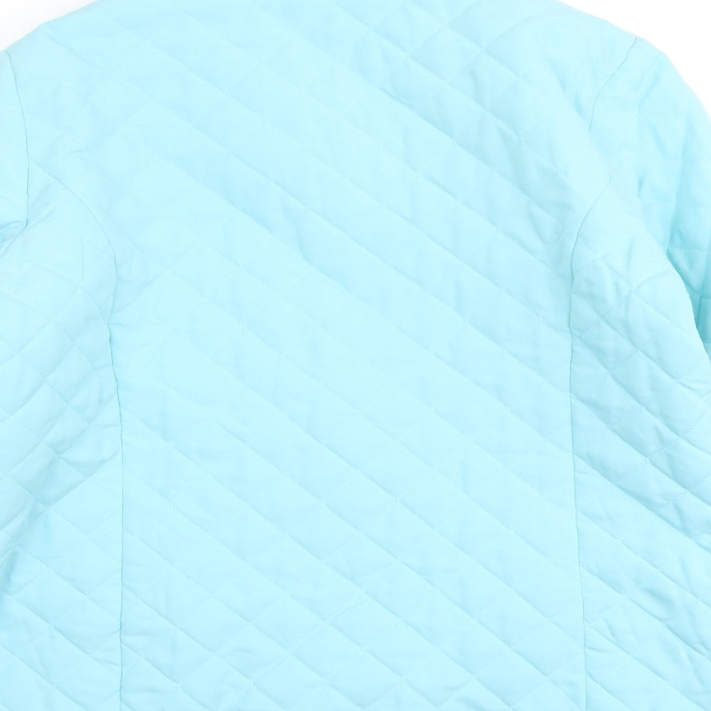 Weekend Ideas Womens Blue Quilted Jacket Size 16 Button
