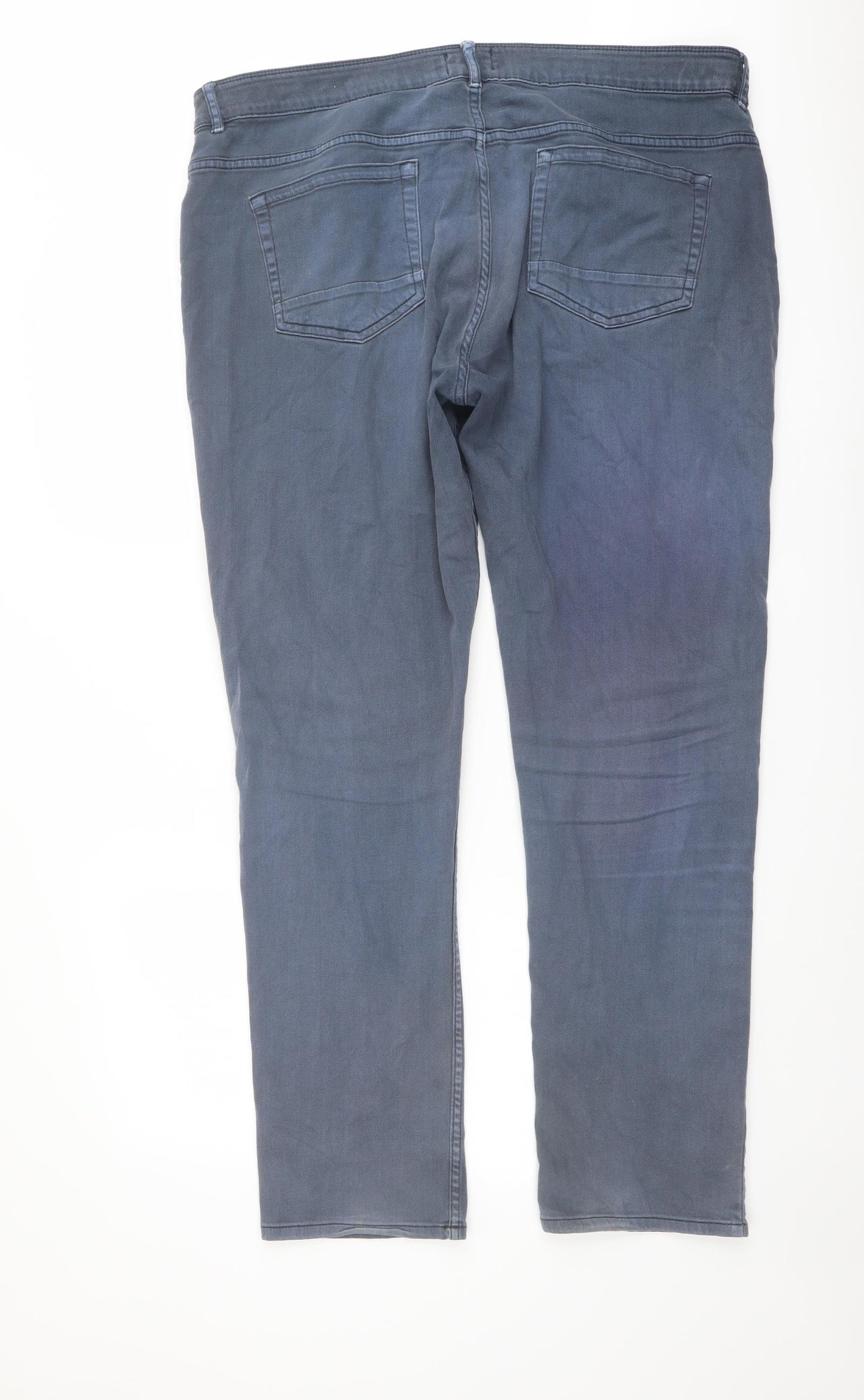 Threadbare Mens Blue Cotton Straight Jeans Size 38 in L32 in Regular Button