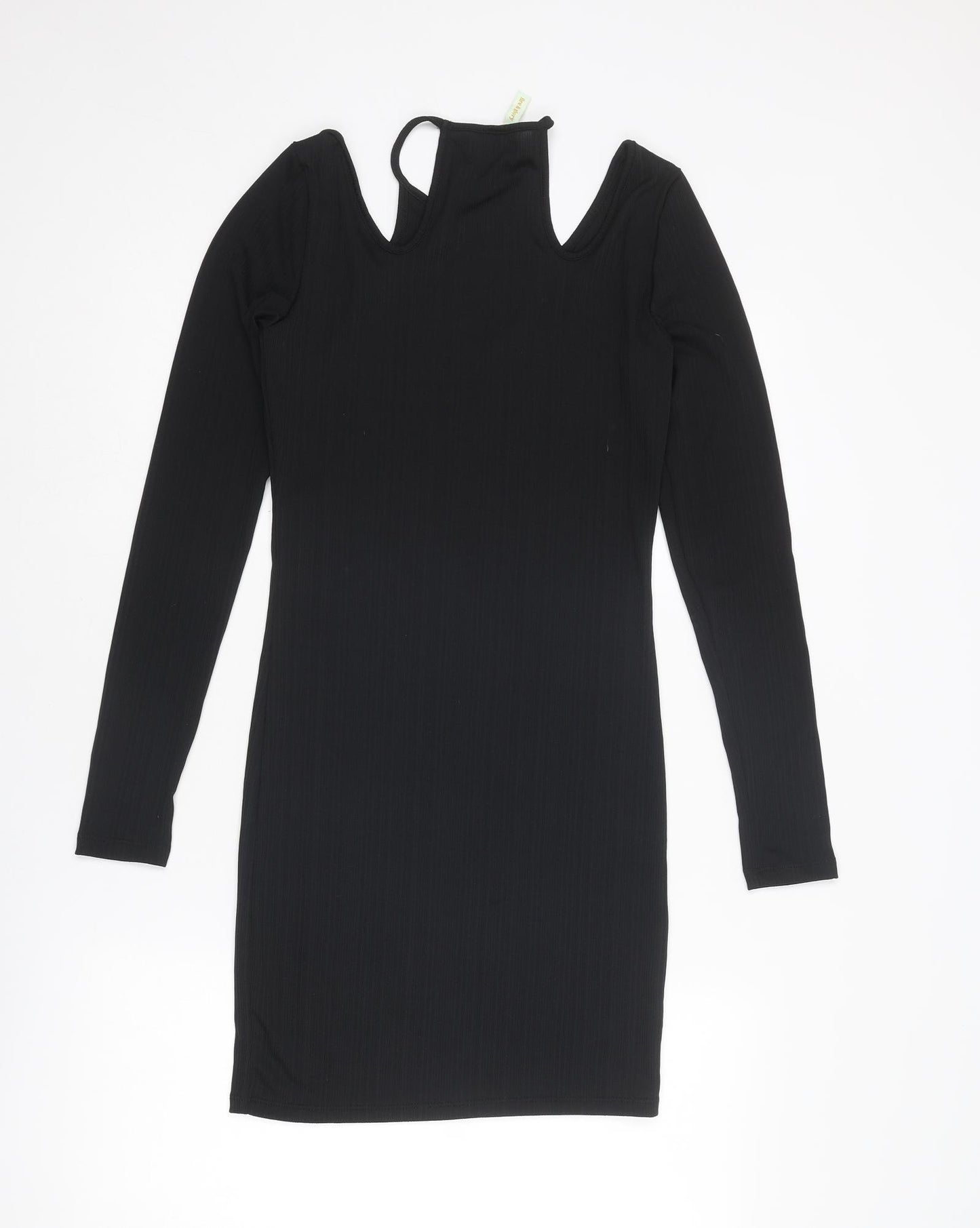Fire & Glory Womens Black Polyester Shift Size M V-Neck Pullover - Cold Shoulder