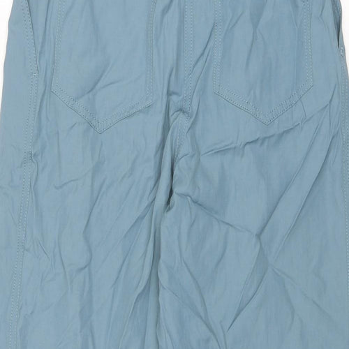 Zara Womens Blue Viscose Cargo Trousers Size XS L26 in Regular Zip