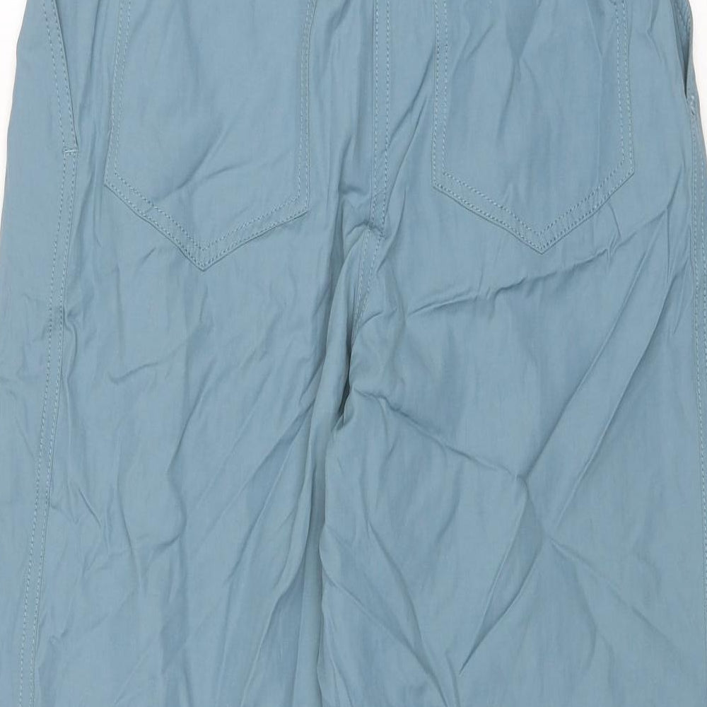 Zara Womens Blue Viscose Cargo Trousers Size XS L26 in Regular Zip