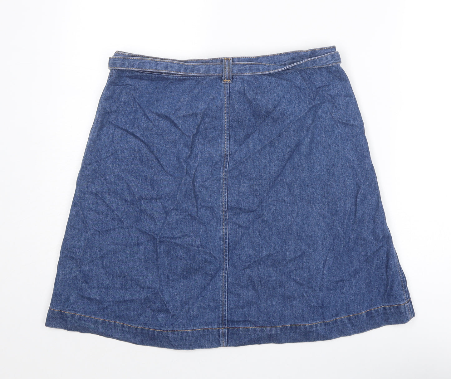 Gap Womens Blue Cotton Wrap Skirt Size 30 in Button - Belt included