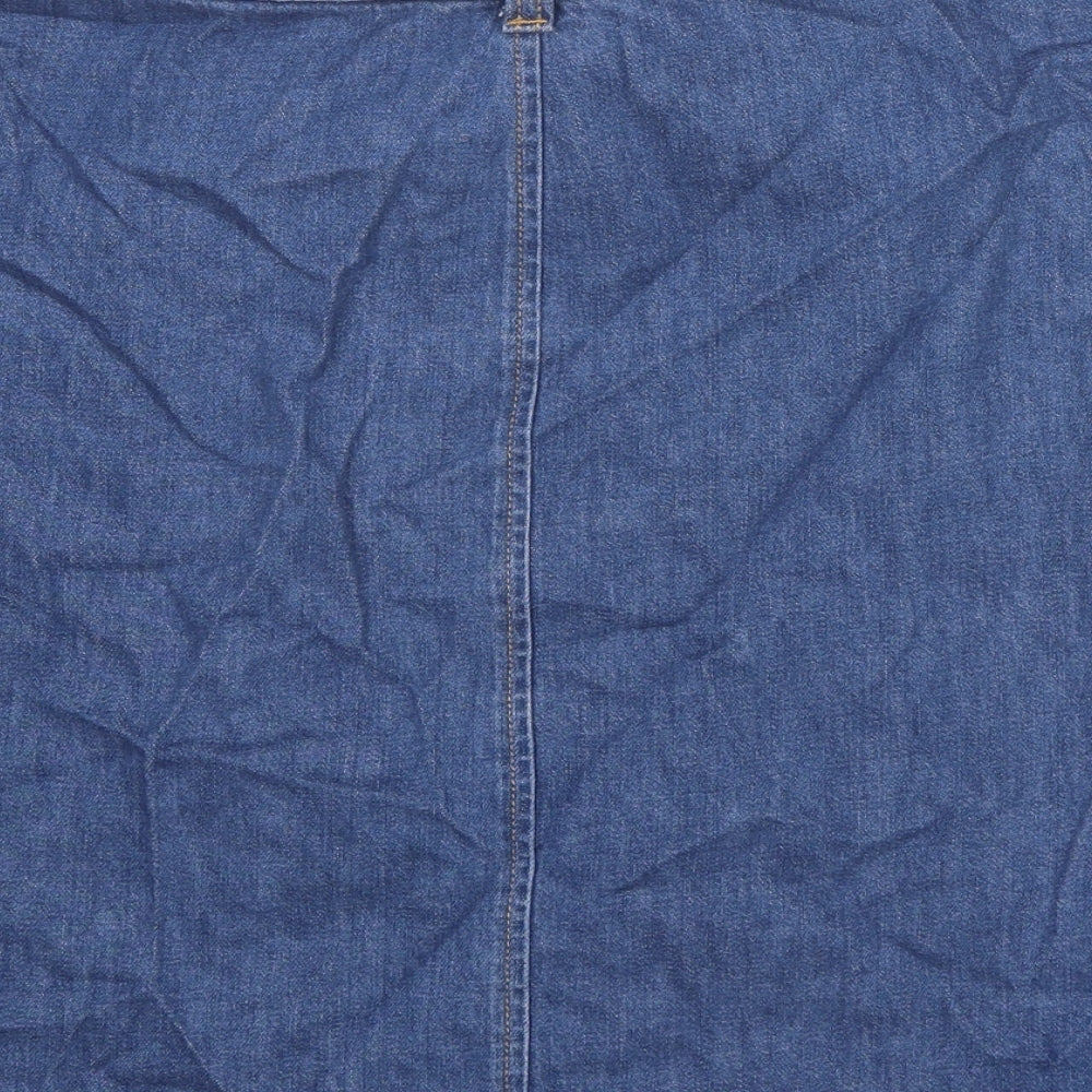 Gap Womens Blue Cotton Wrap Skirt Size 30 in Button - Belt included