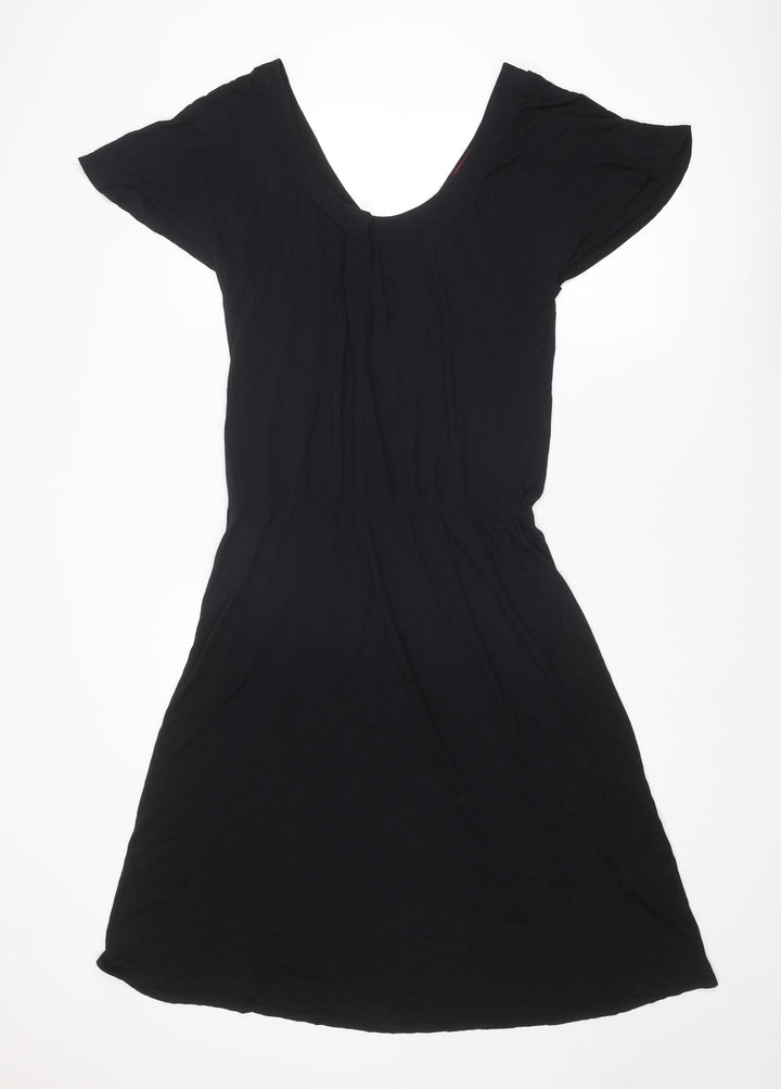 Monsoon Womens Black Modal A-Line Size 12 Scoop Neck Pullover