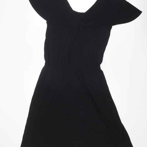 Monsoon Womens Black Modal A-Line Size 12 Scoop Neck Pullover