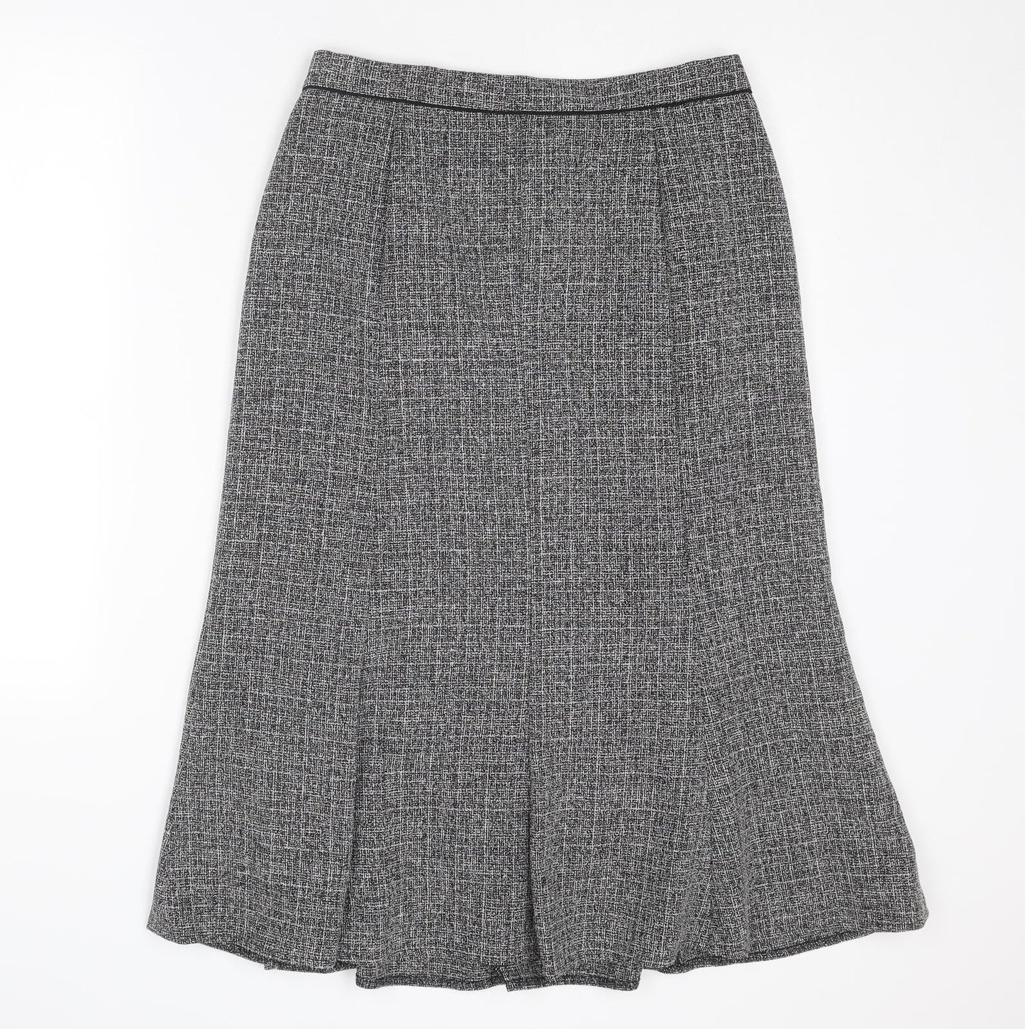 Eastex Womens Grey Geometric Polyester Swing Skirt Size 12 Zip