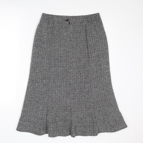 Eastex Womens Grey Geometric Polyester Swing Skirt Size 12 Zip