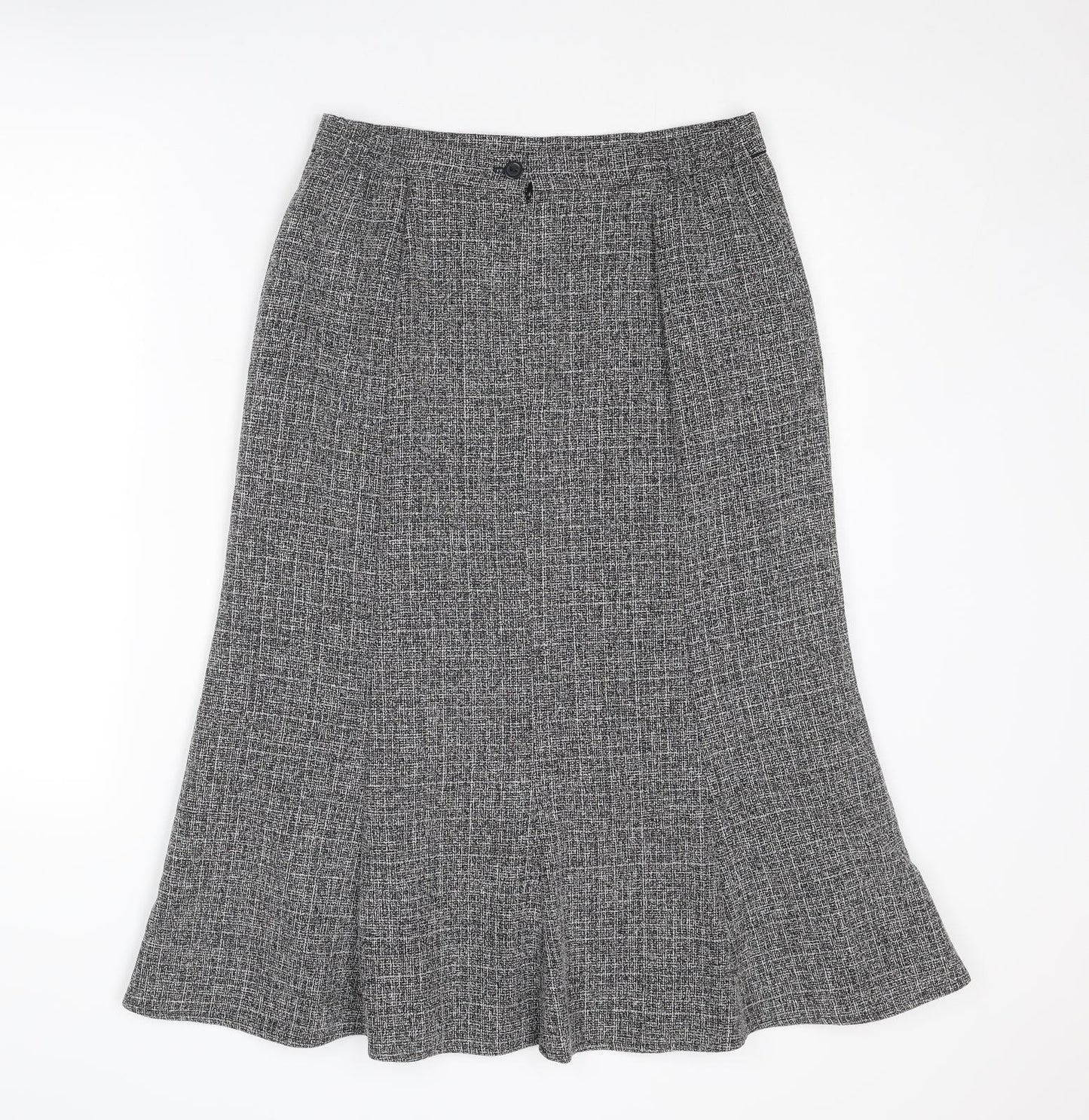 Eastex Womens Grey Geometric Polyester Swing Skirt Size 12 Zip