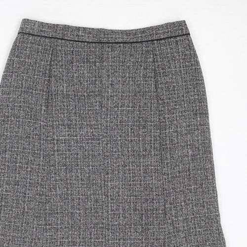 Eastex Womens Grey Geometric Polyester Swing Skirt Size 12 Zip
