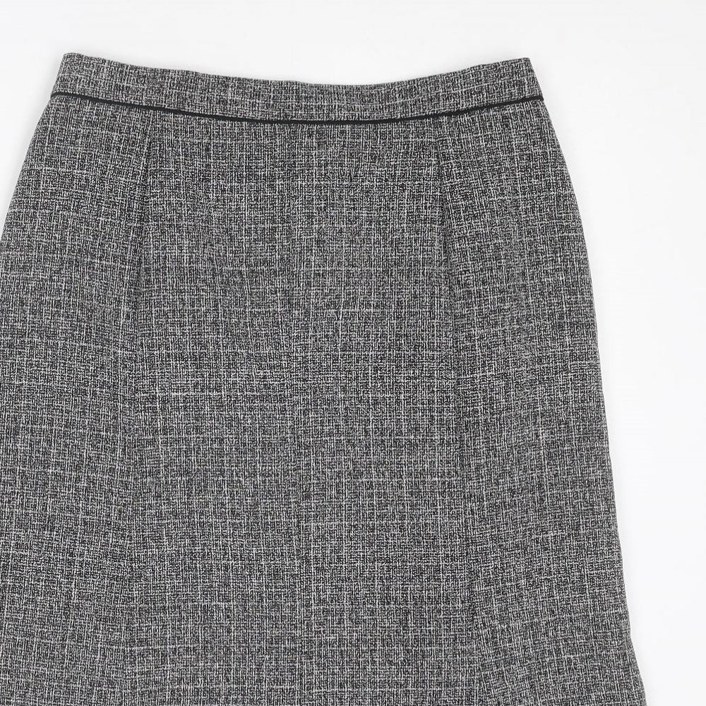 Eastex Womens Grey Geometric Polyester Swing Skirt Size 12 Zip