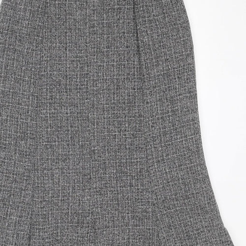 Eastex Womens Grey Geometric Polyester Swing Skirt Size 12 Zip