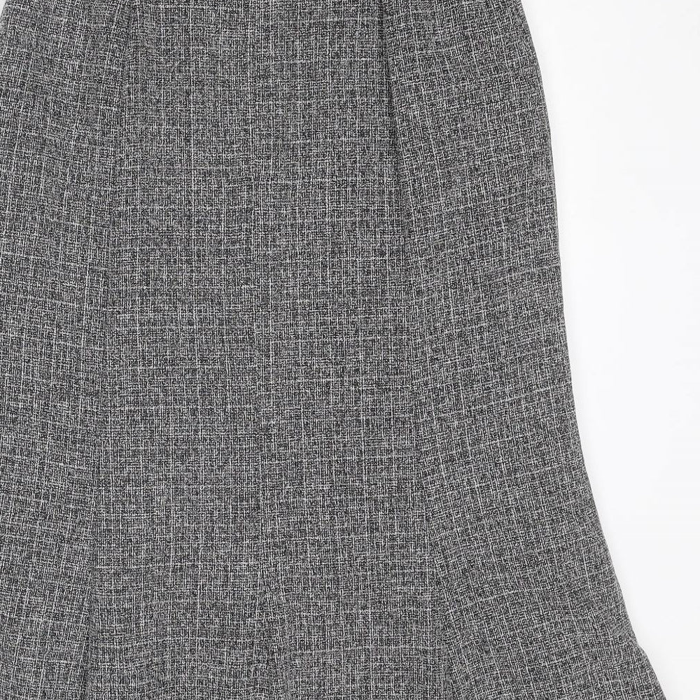 Eastex Womens Grey Geometric Polyester Swing Skirt Size 12 Zip