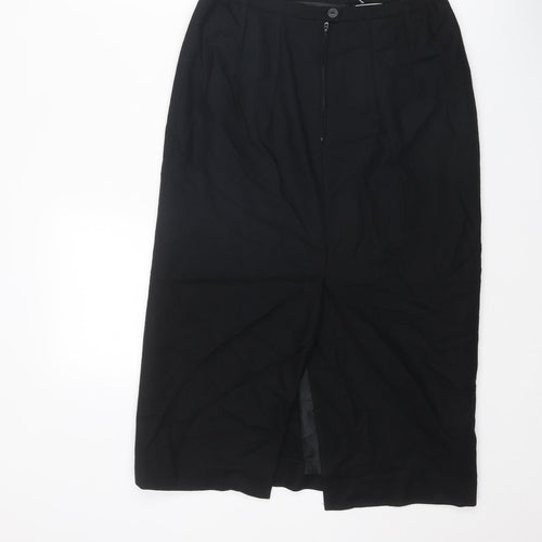 Brendella Womens Black Wool A-Line Skirt Size 12 Zip