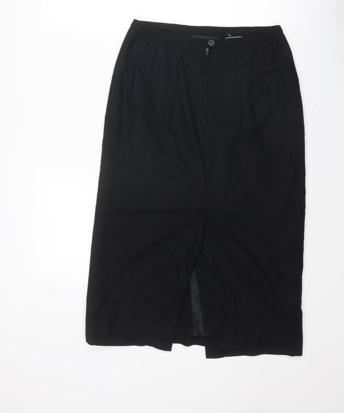 Brendella Womens Black Wool A-Line Skirt Size 12 Zip