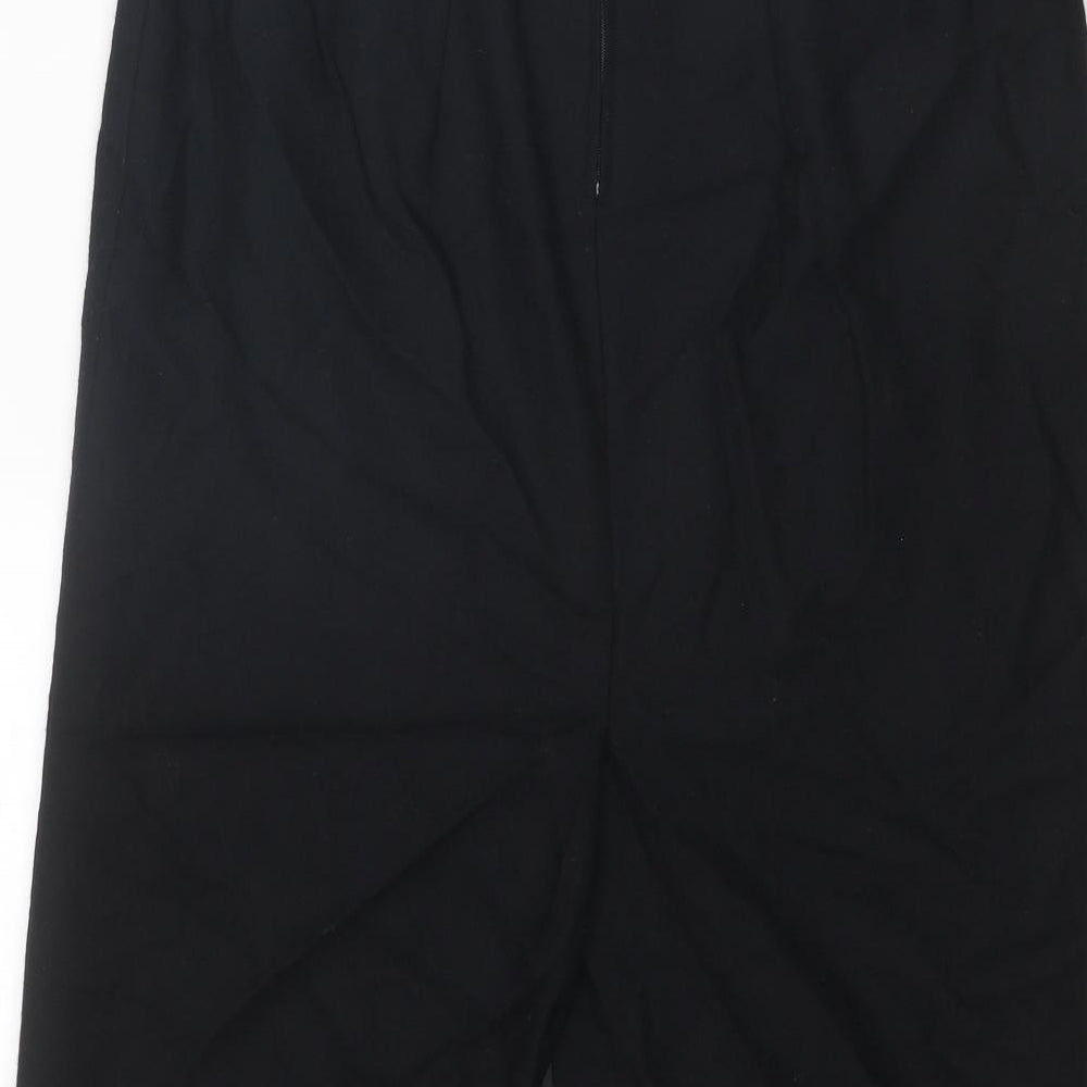 Brendella Womens Black Wool A-Line Skirt Size 12 Zip