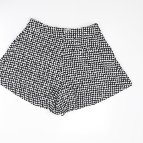 New Look Womens Black Houndstooth Polyester Basic Shorts Size 12 L3 in Regular Zip