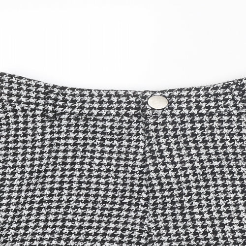 New Look Womens Black Houndstooth Polyester Basic Shorts Size 12 L3 in Regular Zip