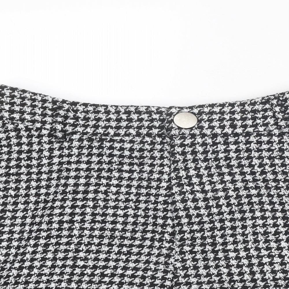 New Look Womens Black Houndstooth Polyester Basic Shorts Size 12 L3 in Regular Zip