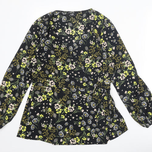 Wallis Womens Multicoloured Floral Polyester Wrap Blouse Size 12 V-Neck