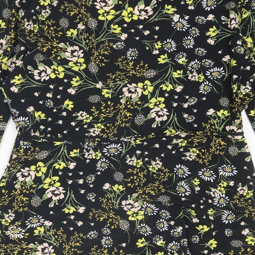 Wallis Womens Multicoloured Floral Polyester Wrap Blouse Size 12 V-Neck