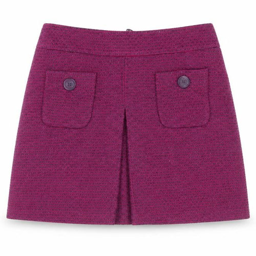 Marks and Spencer Womens Purple Geometric Polyester A-Line Skirt Size 14 Zip