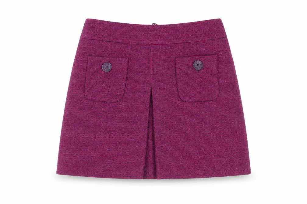Marks and Spencer Womens Purple Geometric Polyester A-Line Skirt Size 14 Zip