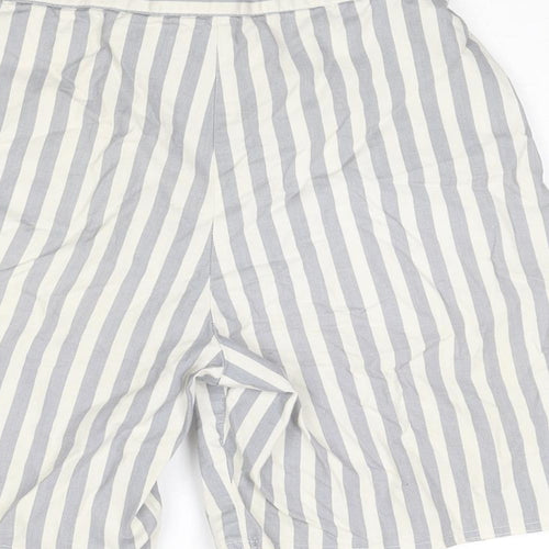 Globe Trotter Womens Grey Striped Cotton Culotte Shorts Size 24 in L6 in Regular Zip