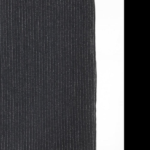 H&M Womens Black Striped Polyester Straight & Pencil Skirt Size S