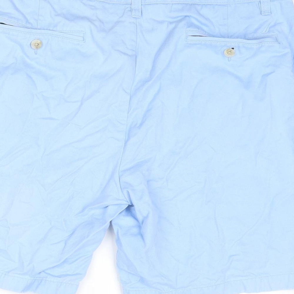 Nautica Mens Blue Cotton Bermuda Shorts Size 34 in L8 in Regular Zip
