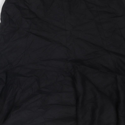 Jaeger Womens Black Linen Swing Skirt Size 12 Zip